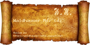 Waldhauser Máté névjegykártya