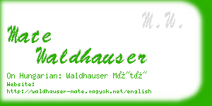 mate waldhauser business card